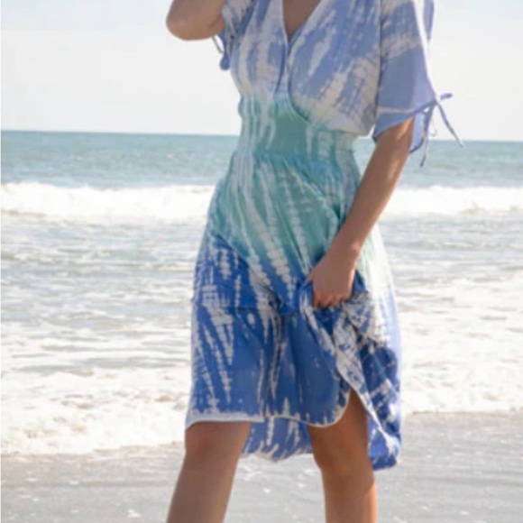 Simply Southern Tie Dye Tie Shoulder Dress - Picture 2 of 3